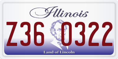 IL license plate Z360322