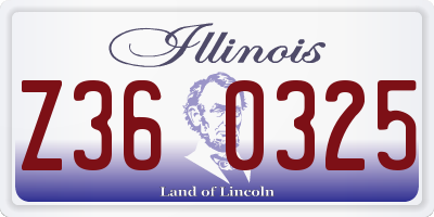 IL license plate Z360325