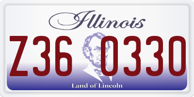 IL license plate Z360330