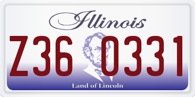IL license plate Z360331