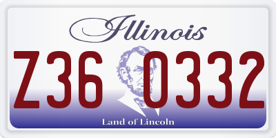 IL license plate Z360332