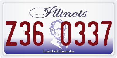 IL license plate Z360337