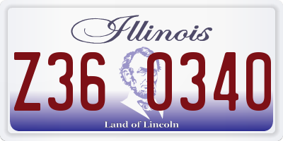 IL license plate Z360340