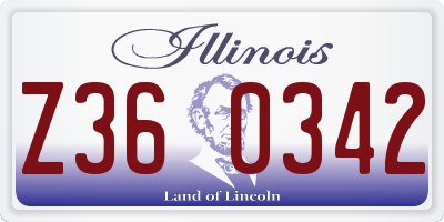 IL license plate Z360342