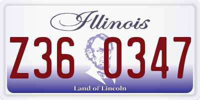 IL license plate Z360347