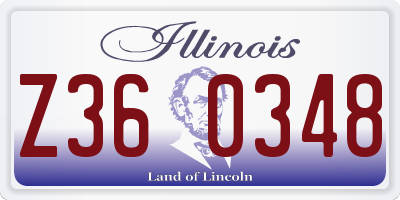 IL license plate Z360348