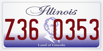IL license plate Z360353