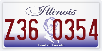 IL license plate Z360354