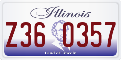 IL license plate Z360357
