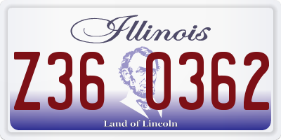 IL license plate Z360362