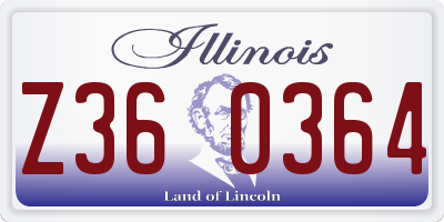 IL license plate Z360364