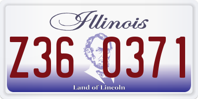 IL license plate Z360371