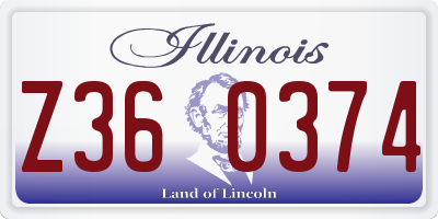 IL license plate Z360374