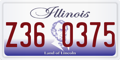 IL license plate Z360375