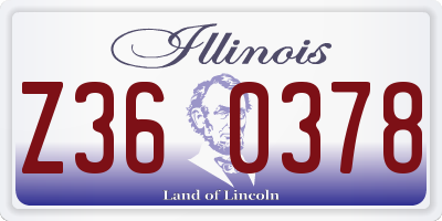 IL license plate Z360378