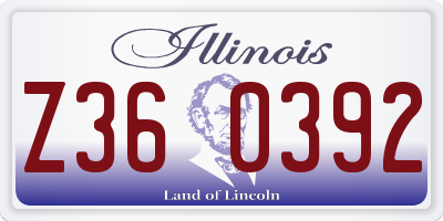 IL license plate Z360392