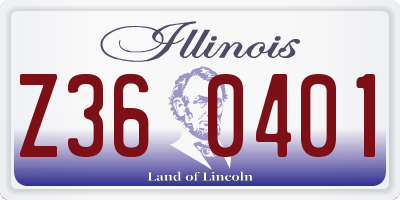 IL license plate Z360401