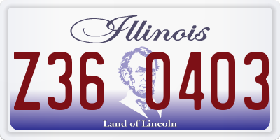 IL license plate Z360403