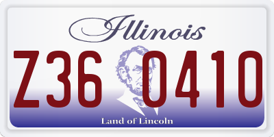 IL license plate Z360410