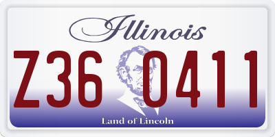 IL license plate Z360411