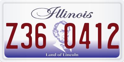 IL license plate Z360412