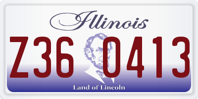 IL license plate Z360413