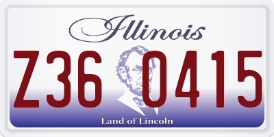 IL license plate Z360415