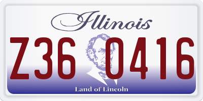 IL license plate Z360416