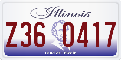IL license plate Z360417