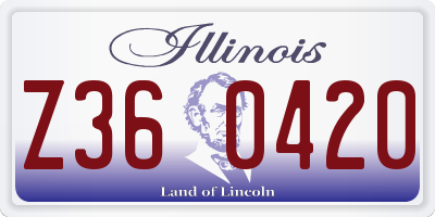 IL license plate Z360420