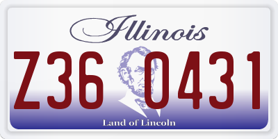 IL license plate Z360431