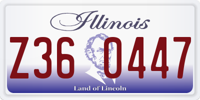 IL license plate Z360447