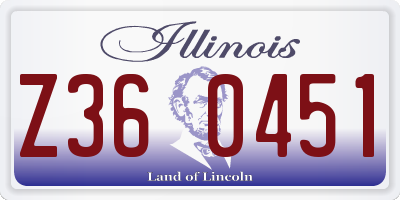 IL license plate Z360451