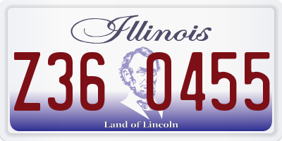 IL license plate Z360455