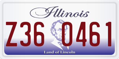 IL license plate Z360461