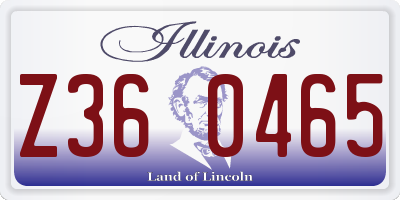 IL license plate Z360465