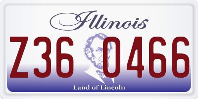 IL license plate Z360466
