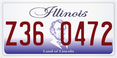 IL license plate Z360472