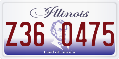 IL license plate Z360475