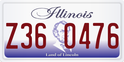 IL license plate Z360476