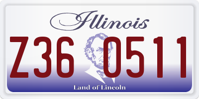 IL license plate Z360511