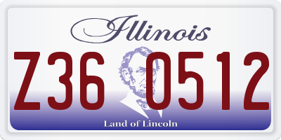 IL license plate Z360512