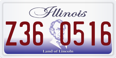 IL license plate Z360516