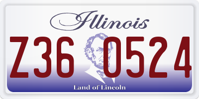 IL license plate Z360524