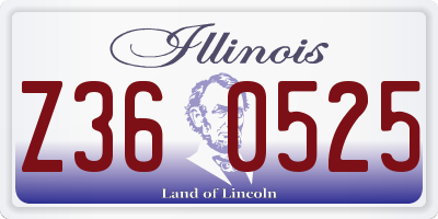 IL license plate Z360525