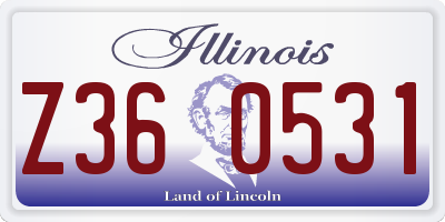 IL license plate Z360531