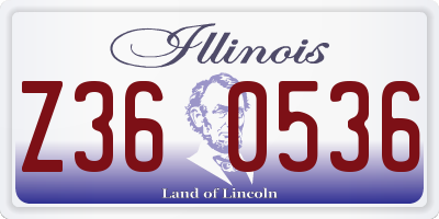 IL license plate Z360536