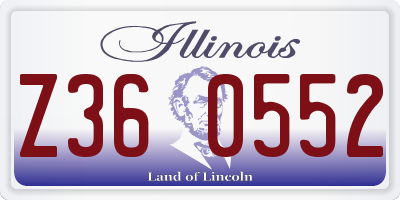 IL license plate Z360552