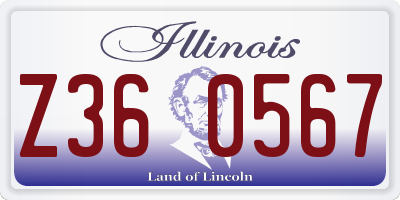 IL license plate Z360567