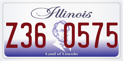 IL license plate Z360575